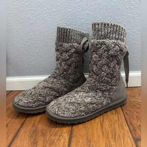 UGG Gray Knit Ankle Boots